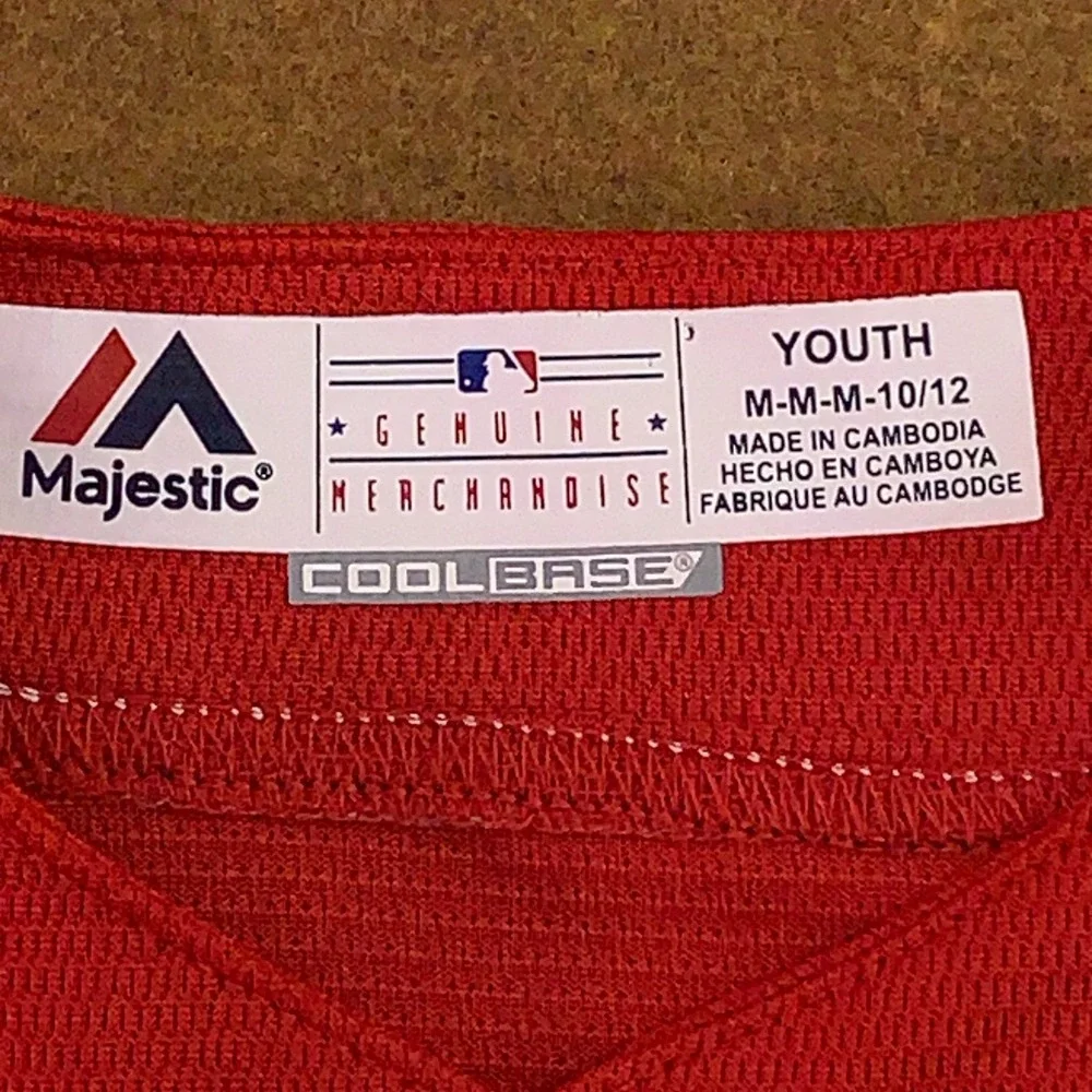 Majestic Boys Medium 10/12 Red Washington Nationals Bryce Harper #34 MLB Jersey